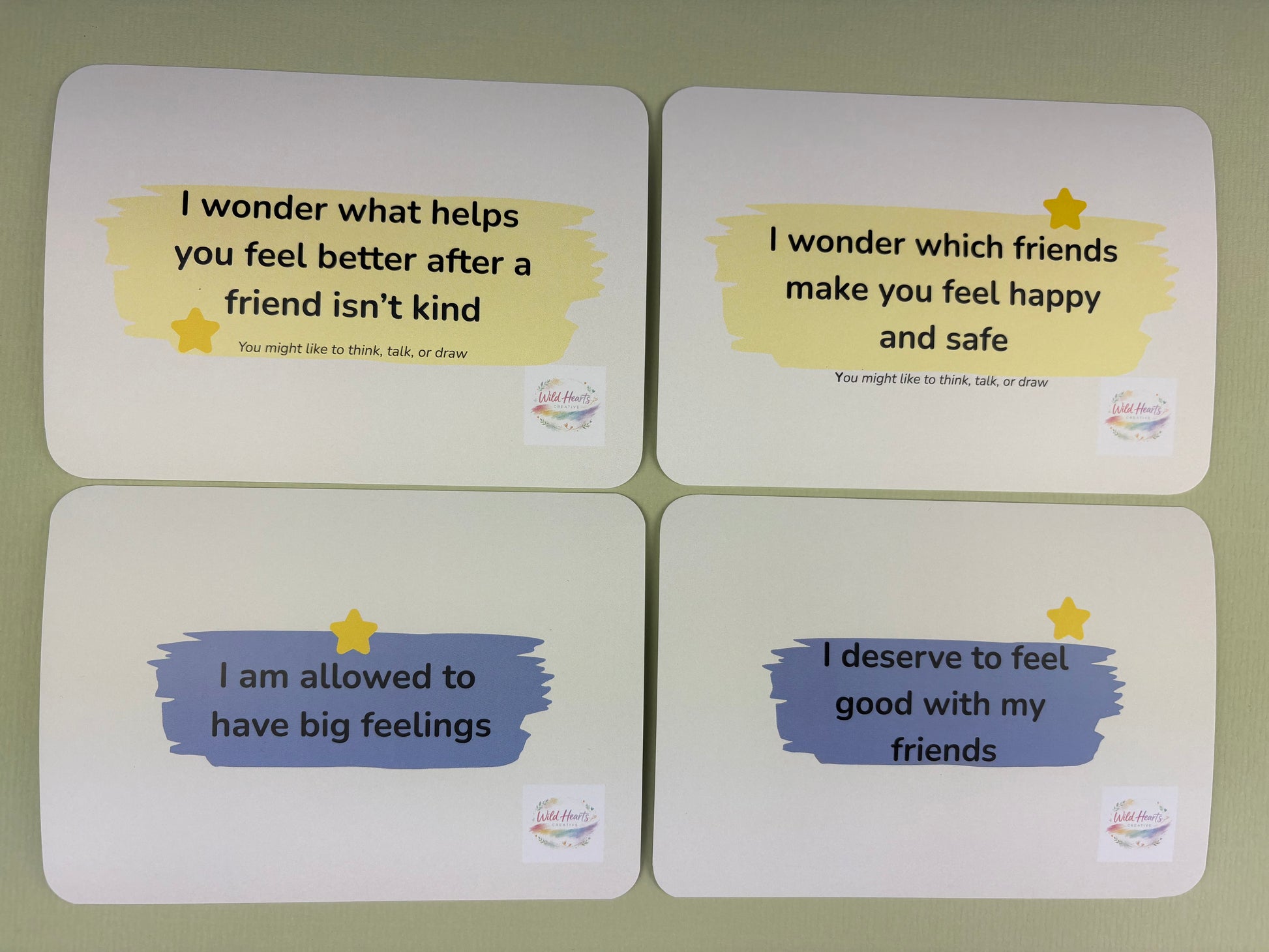 Close up of Being Me With Friends Kit, affirmations and creative prompts for feeling good within childhood friendships