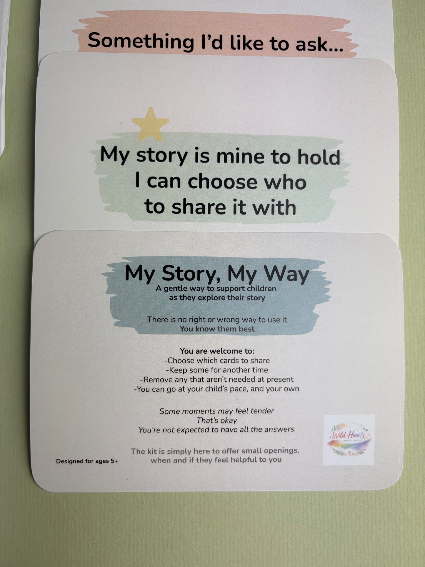 Parent, carers, teachers, social worker, therapists guidance for My Story, My Way Adoption creative support kit by Wild Hearts Creative 