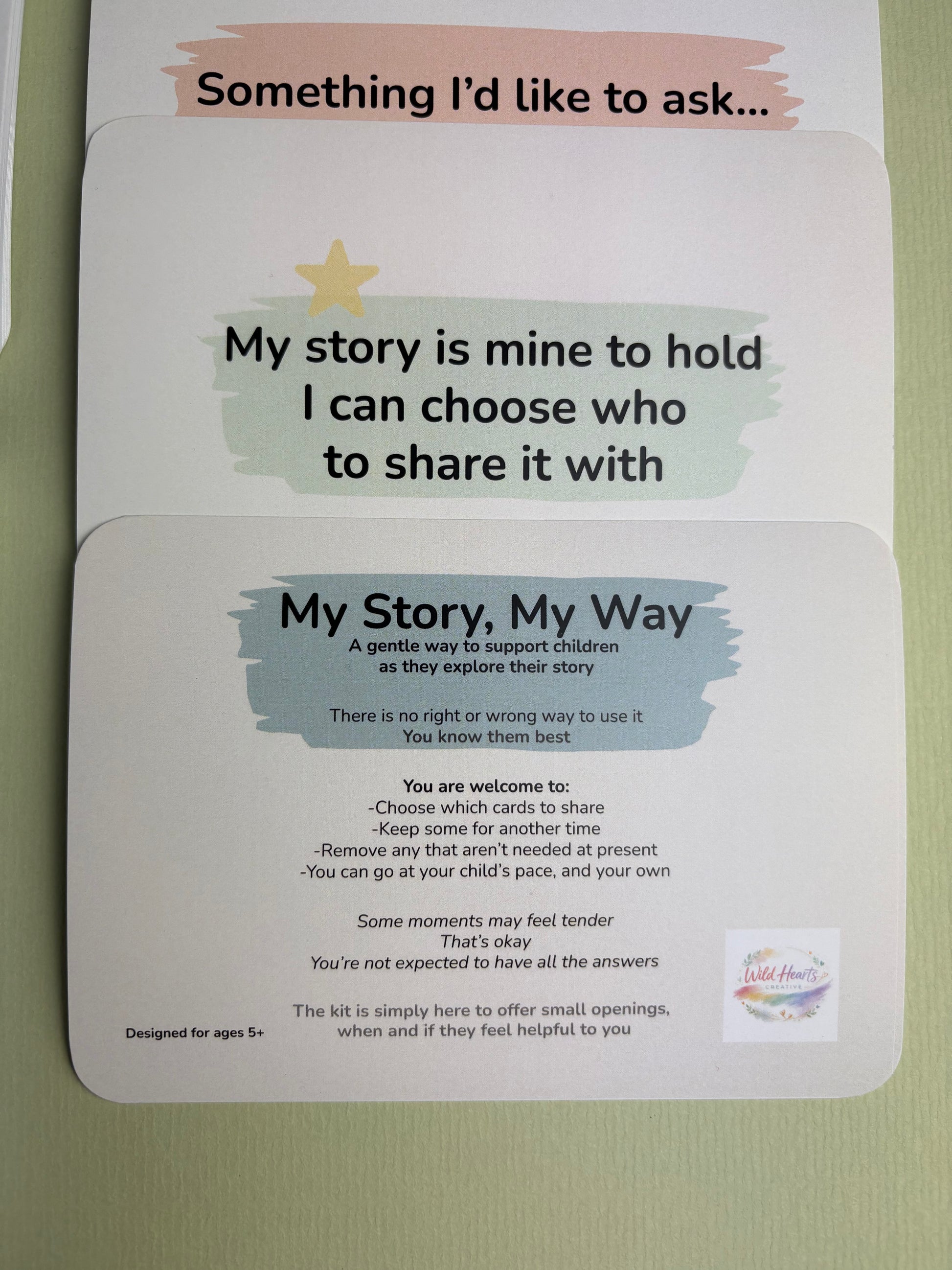 Parent, carers, teachers, social worker, therapists guidance for My Story, My Way Adoption creative support kit by Wild Hearts Creative 