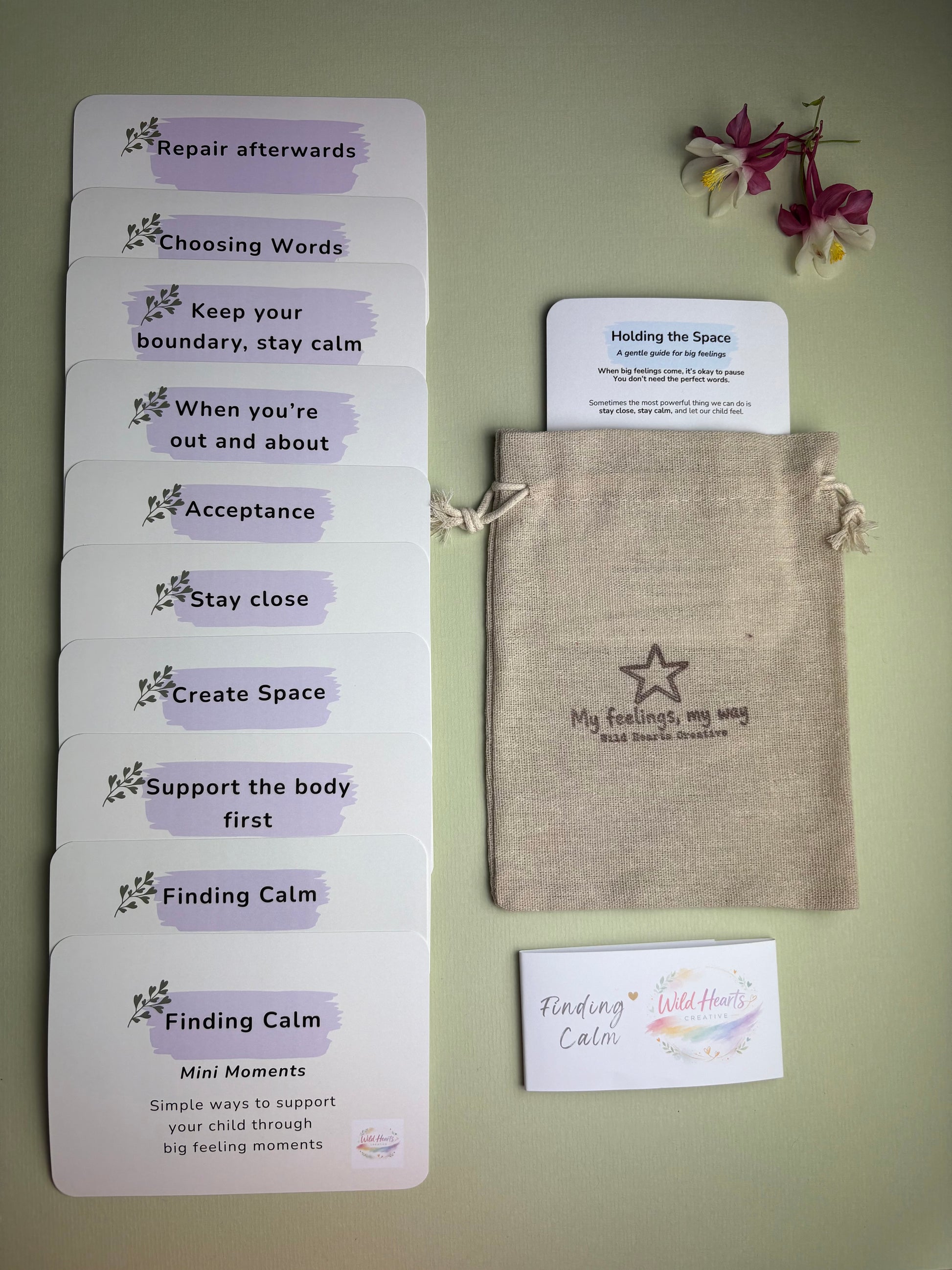 Finding calm parent and child regulation cards, helping co-regulation, supporting toddlers, SEND children and difficult parenting moments in a gentle supportive way