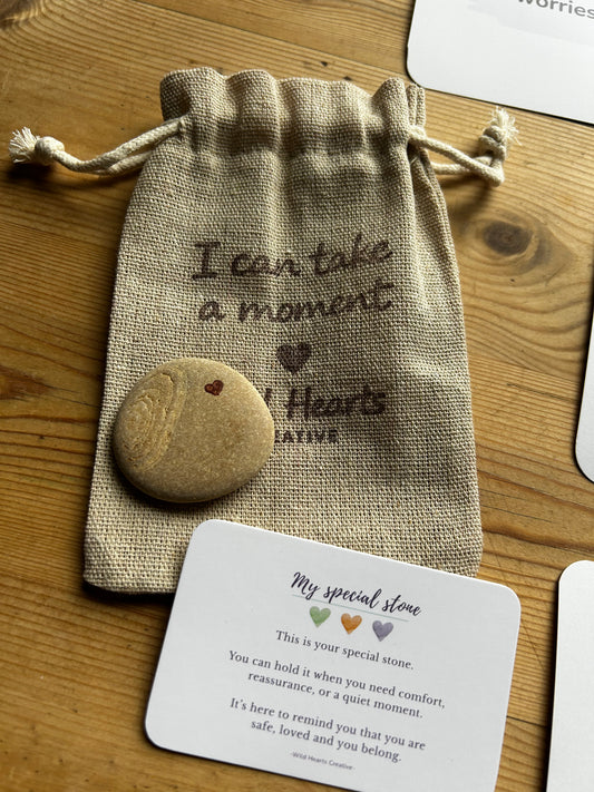 Worry Comfort Stone, Pouch and Affirmation Card