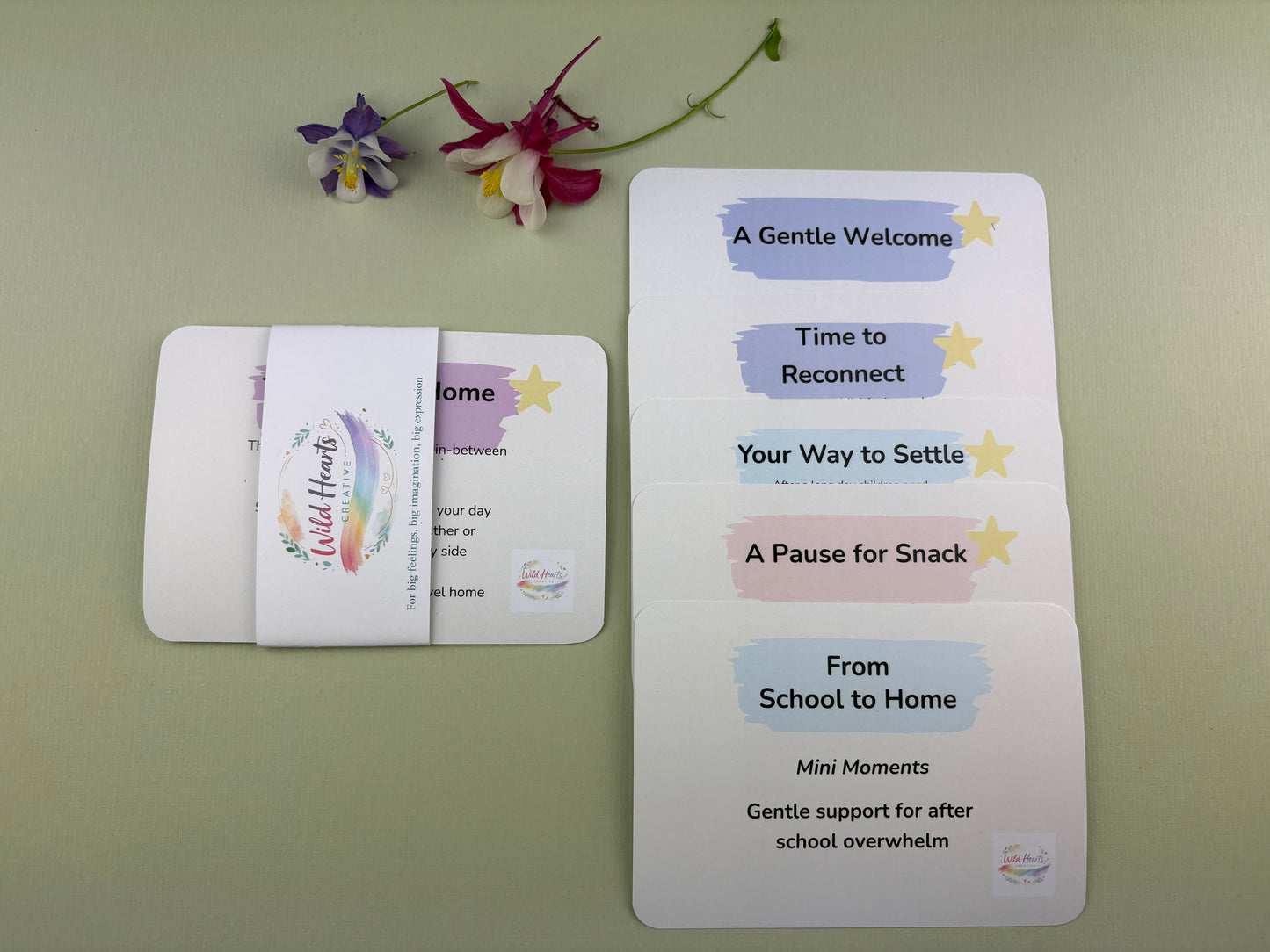 Set of After School Regulation Support Cars, branded by Wild Hearts Creative Mini Moments, gentle and supportive tools for children and gentle parenting approach