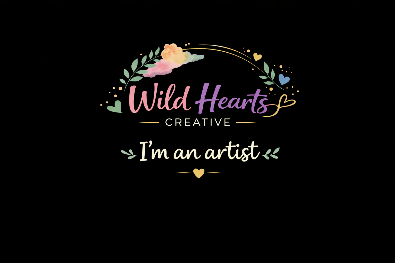 I am an artist logo by Wild Hearts Creative, business card