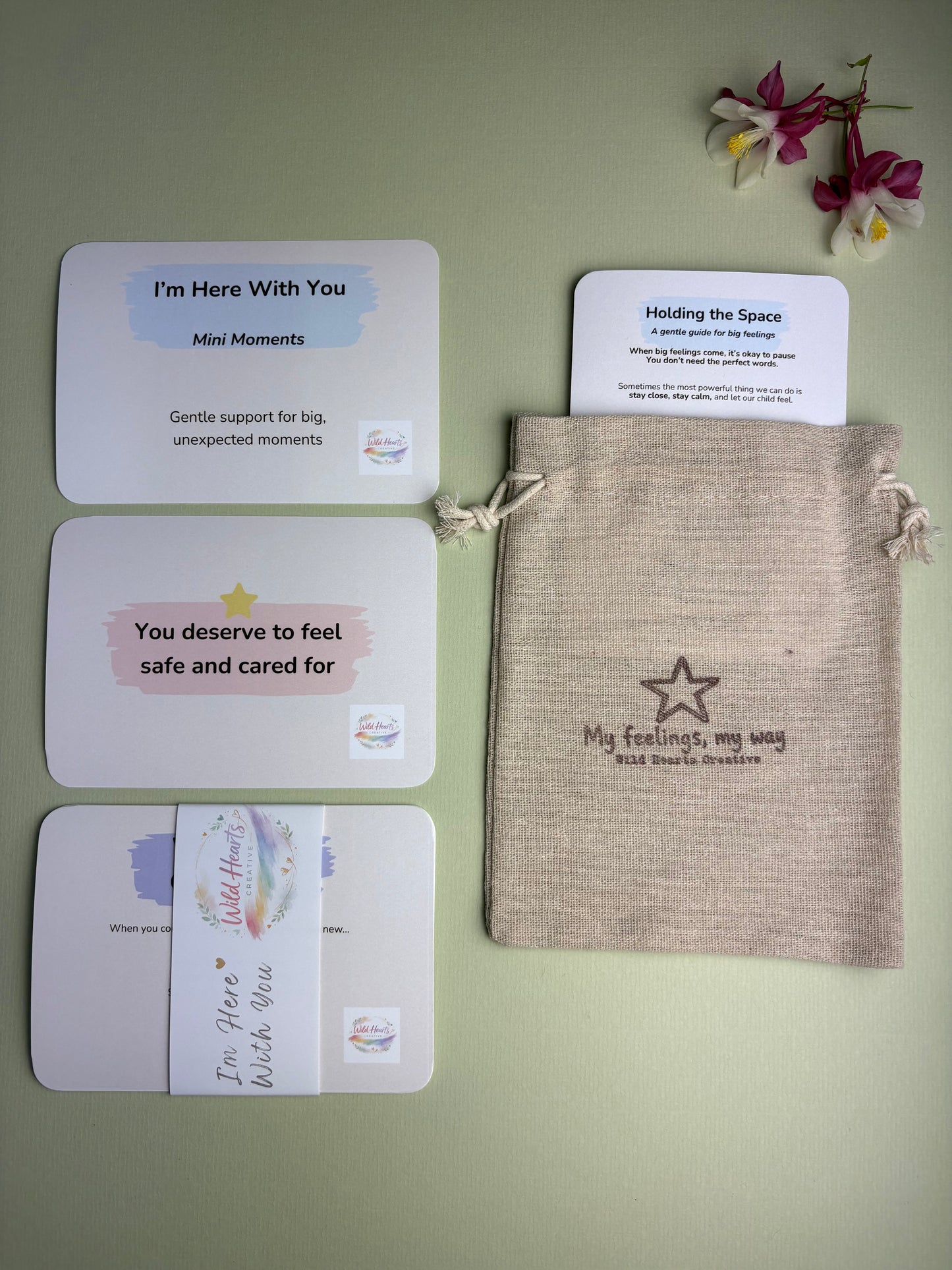 Teachers and Social Workers support kit for children suddenly being removed into care.  Available as a free download from Wild Hearts Creative and hard copy to purchase if preferred with 300gsm cards and branded drawstring brown bag 