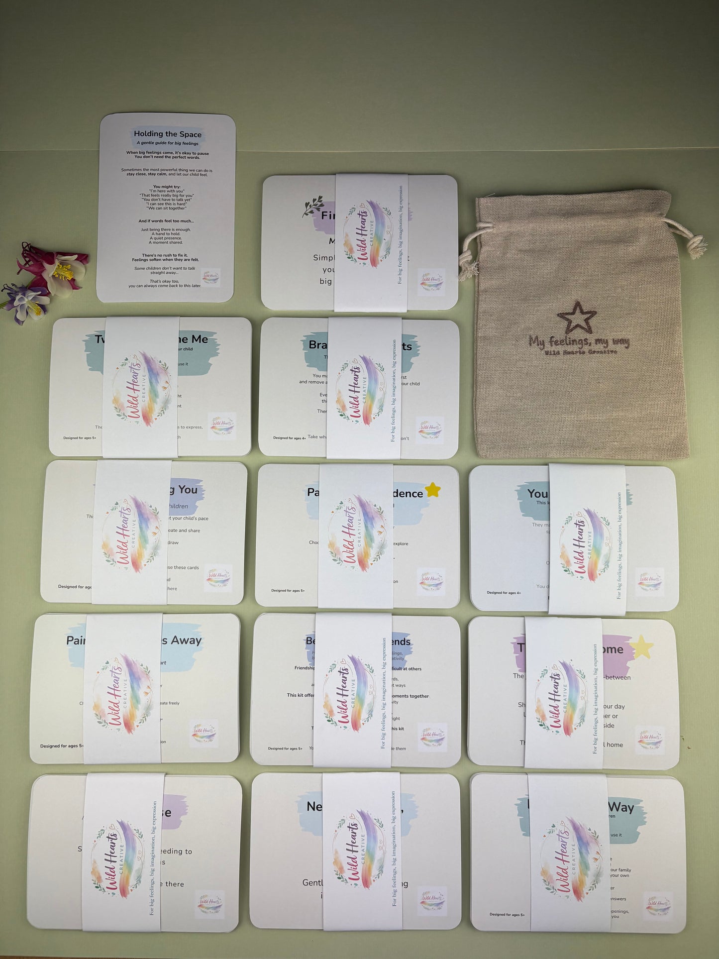 Example of Wild Hearts Full Creative Resource Kit for Emotional Literacy Cards with Prompts and Affirmations for Difficult Life Change, adoption, grief, divorce