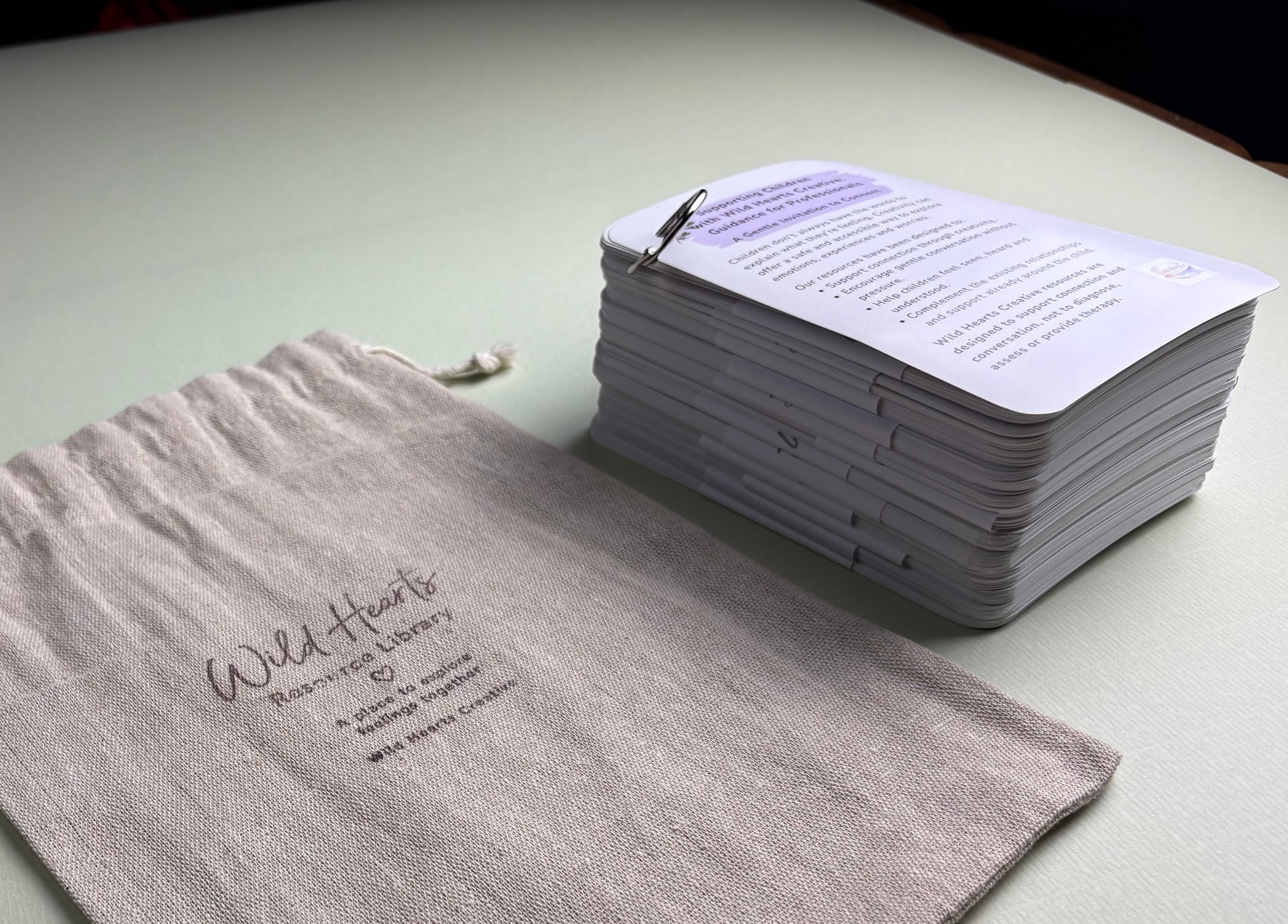 Wild Hearts Creative School Resource Library containing over 200 reflection cards for emotional literacy, wellbeing and meaningful conversations.