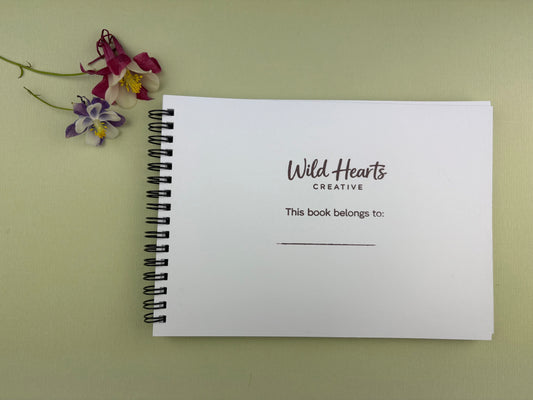 Wild Hearts Creative sketchbook included in children’s creative support kits for art activities, self-expression and emotional wellbeing.